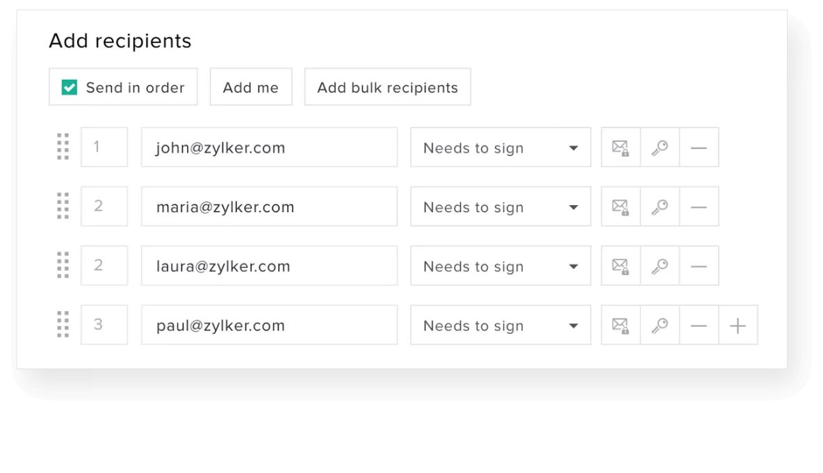 add recipients