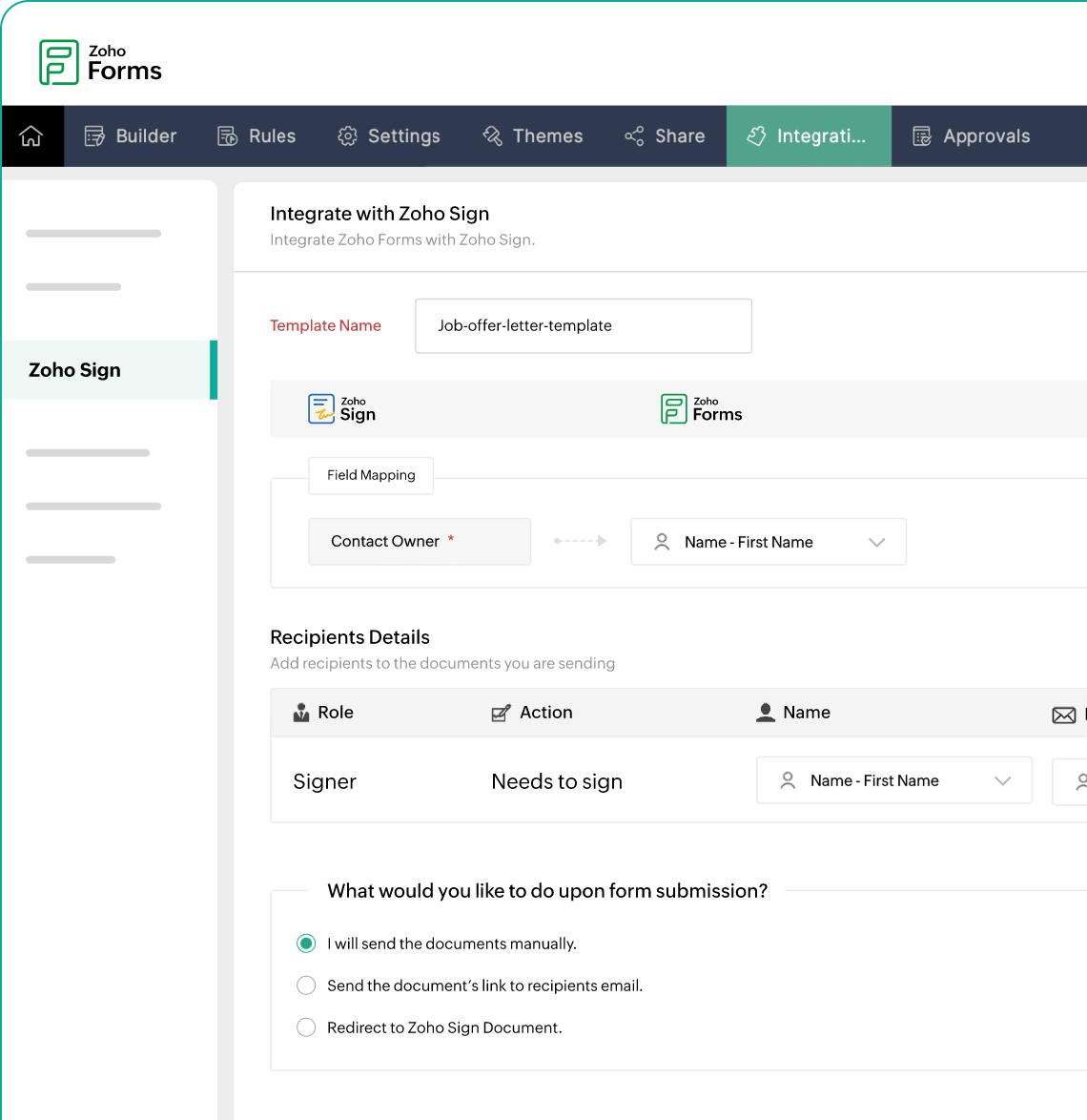Optimize Zoho Forms to collect signatures