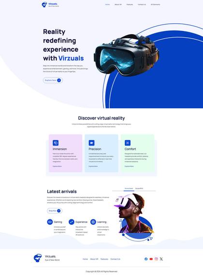 Virzuals VR headset store website template