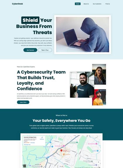 CyberDesk cybersecurity website template