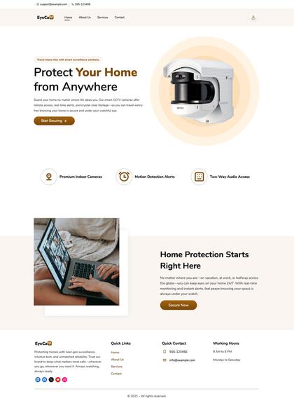 EyeCam home security website template