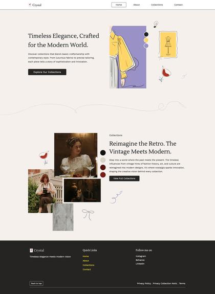 Crystal fashion boutique website template