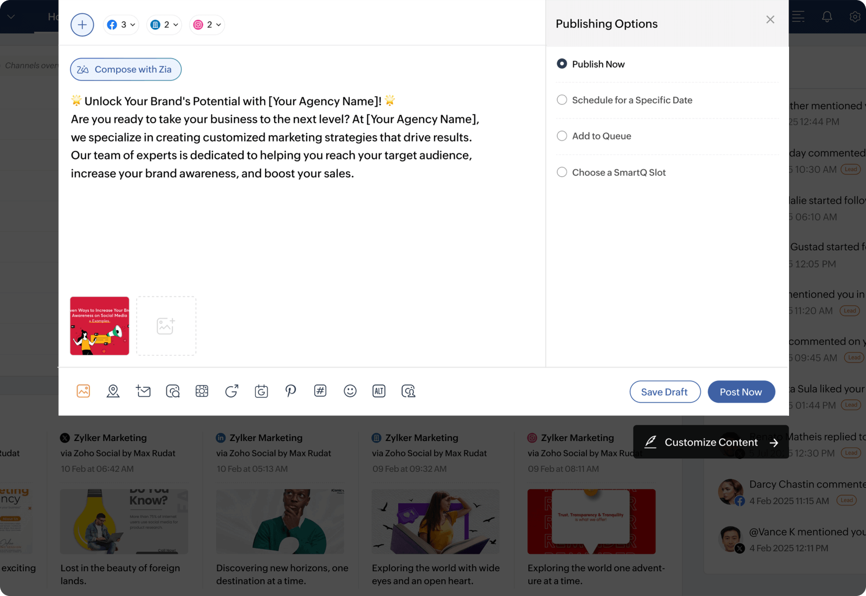 Cross-branding posting