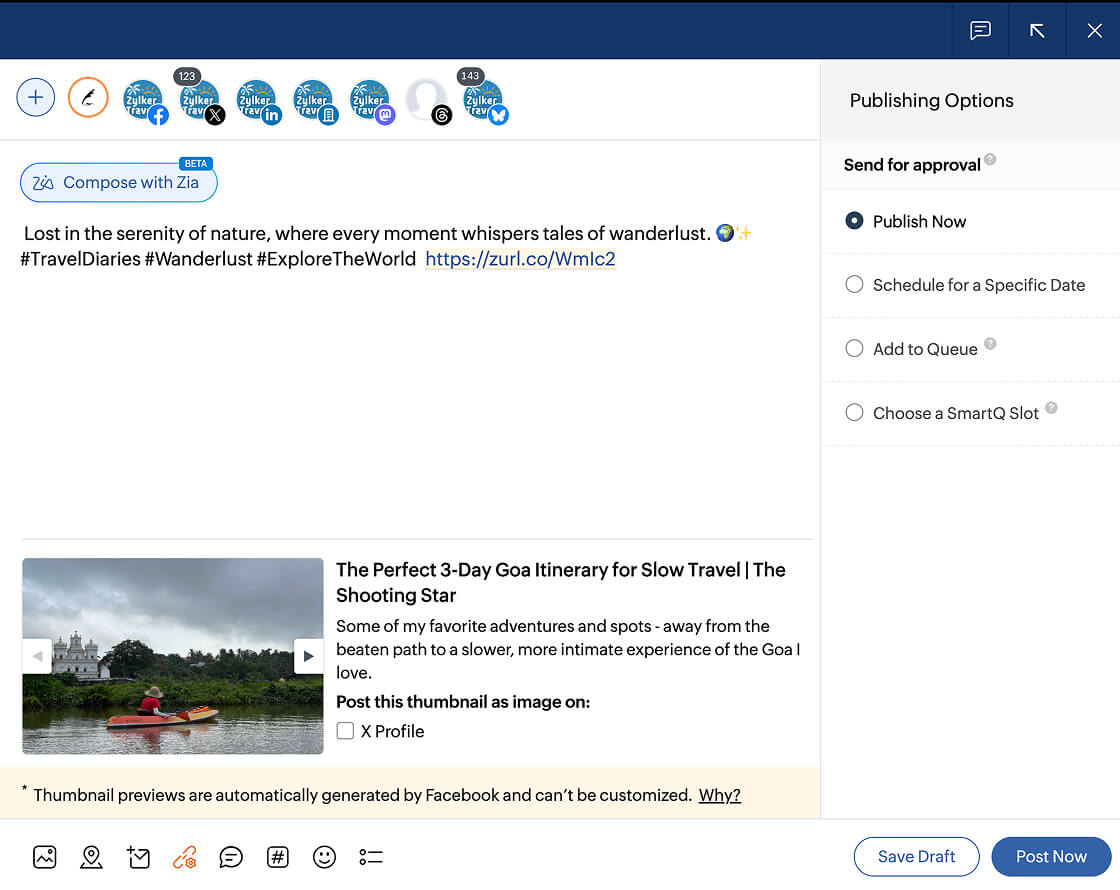 Create tailored posts for every channel