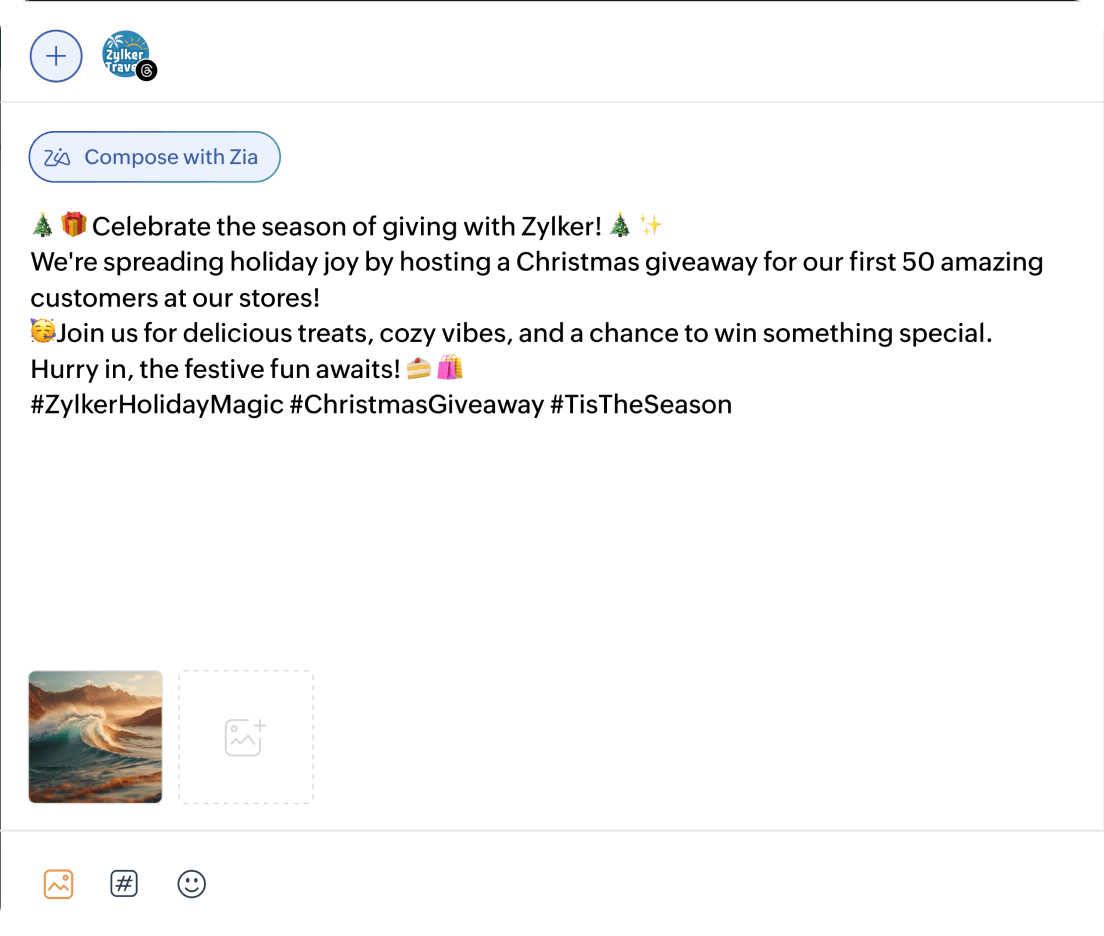 Social media threads publishing