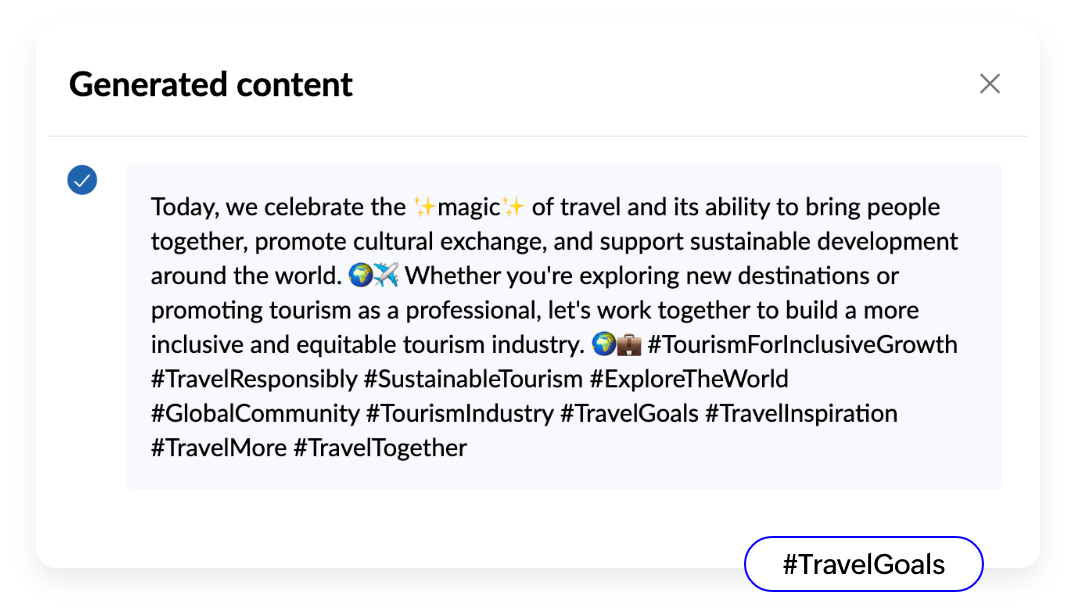 Hashtag content area