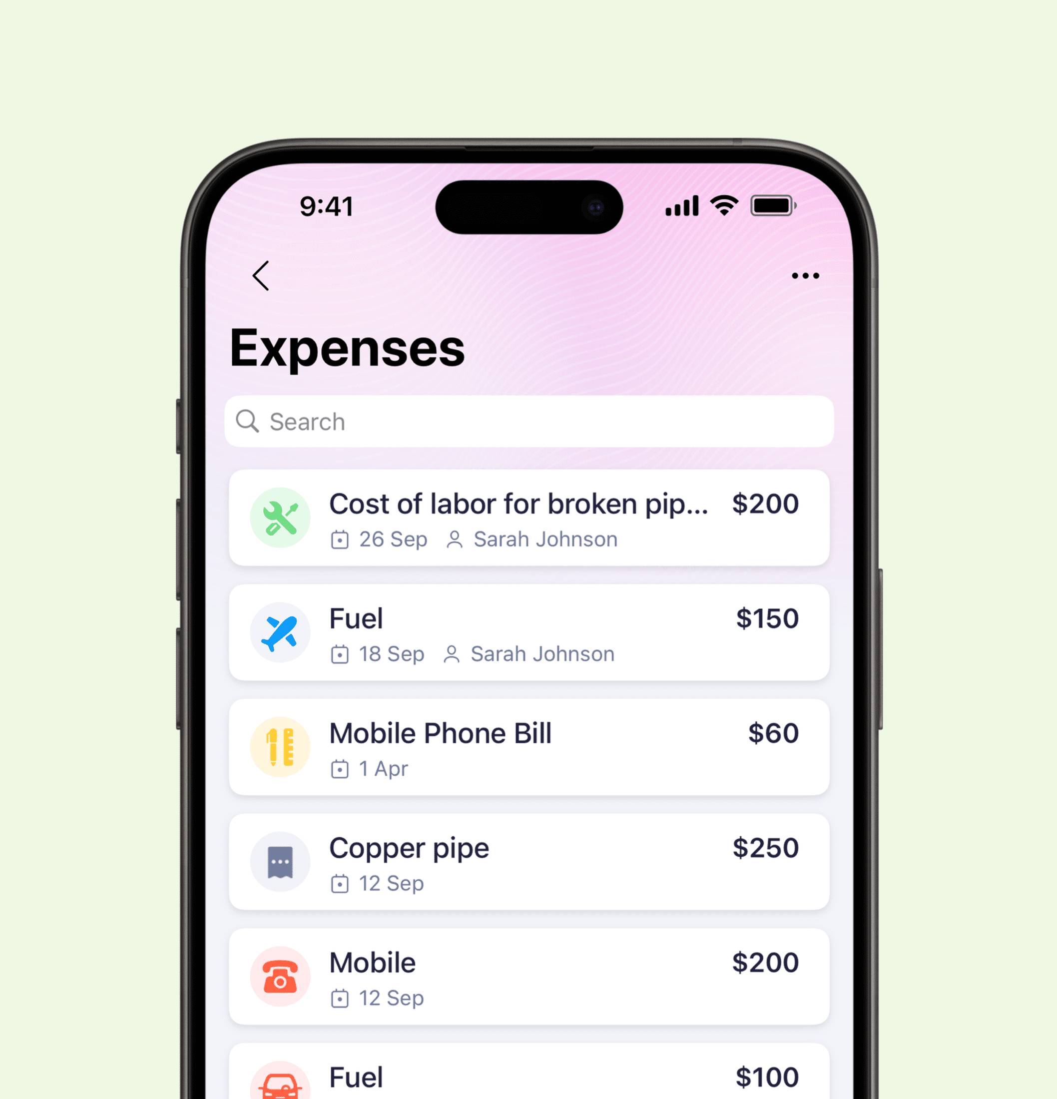 Expense monitoring