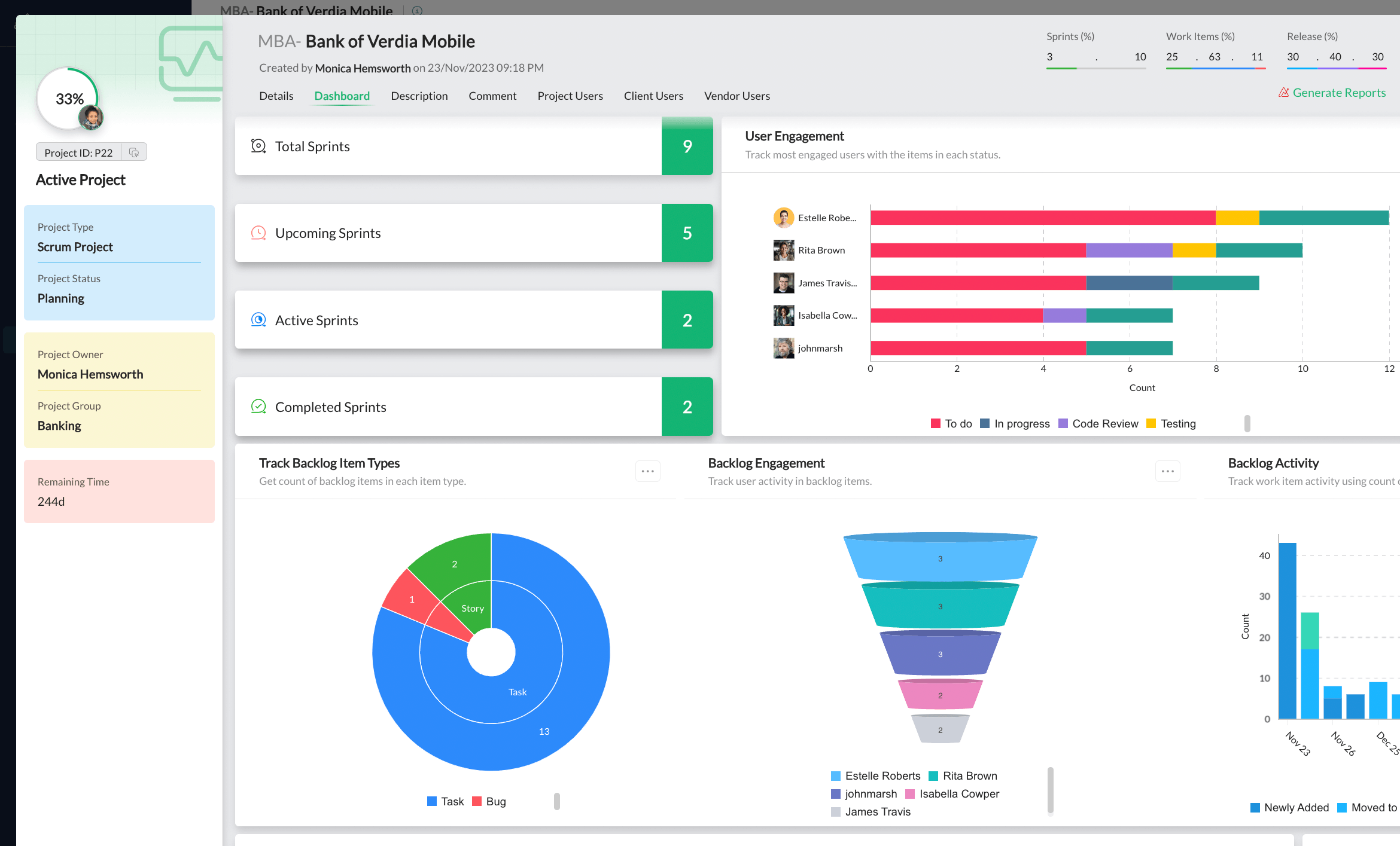 Agile scrum tool - Zoho Sprints