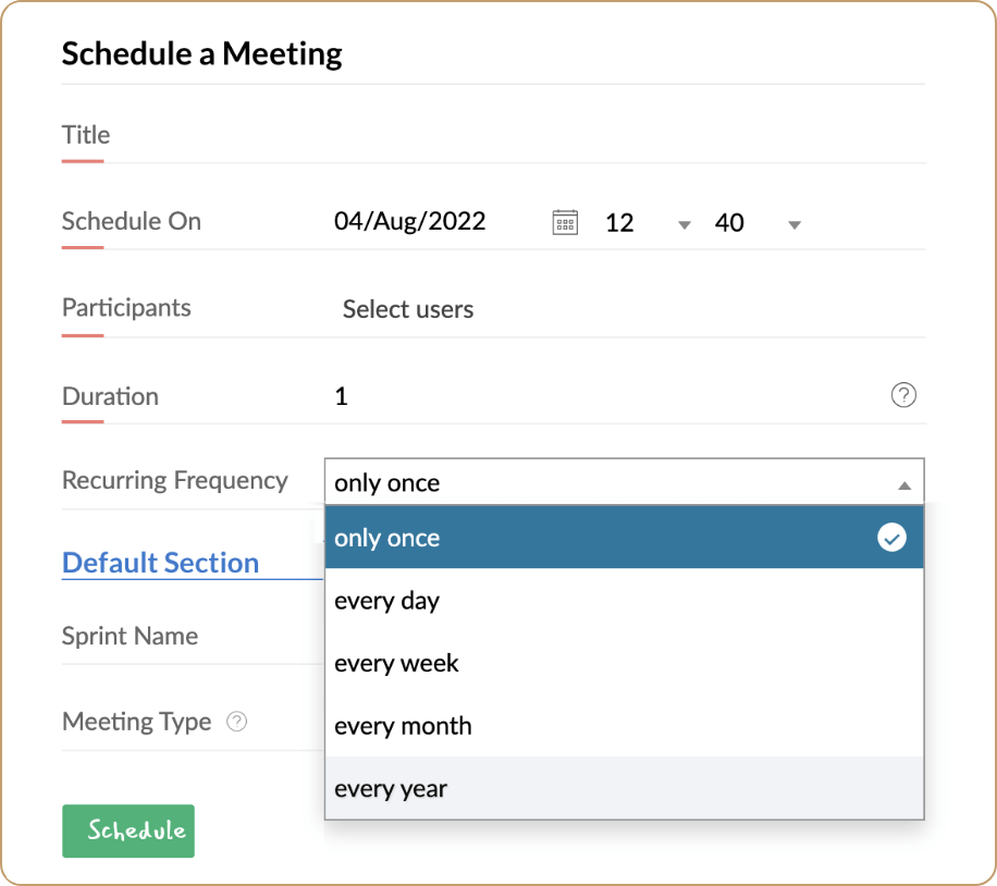 Recurring meetings
