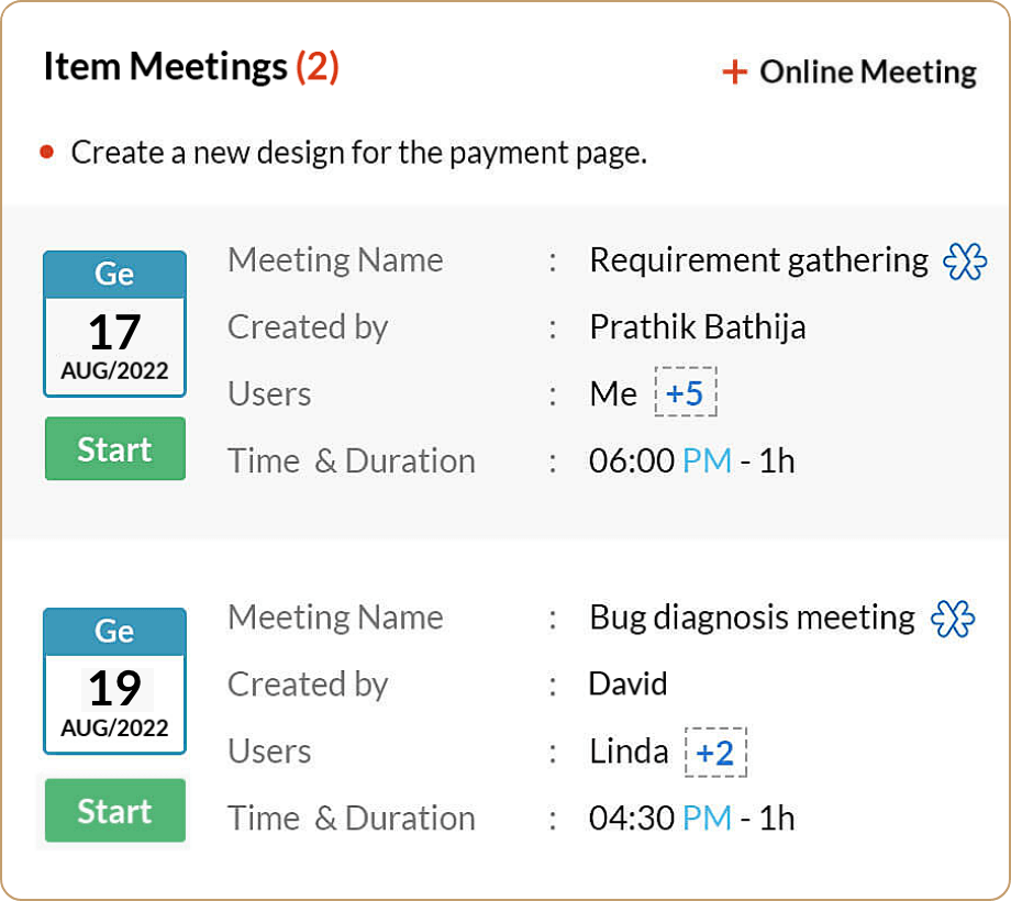 Zoho Meeting integration