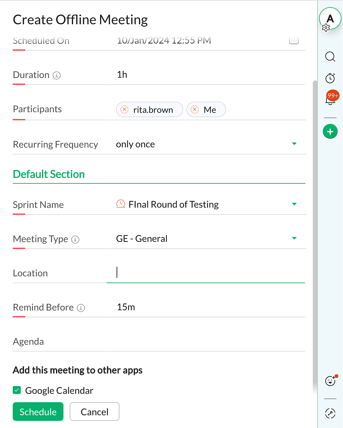Add Meetings to Google Calendar