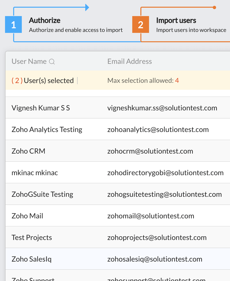 Import users from Google
