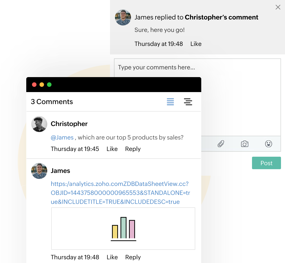 بطاقة التعليقات