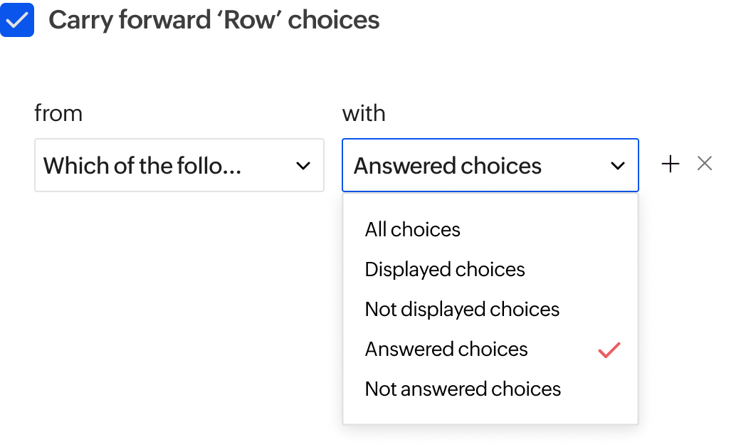 Carry forward choices​