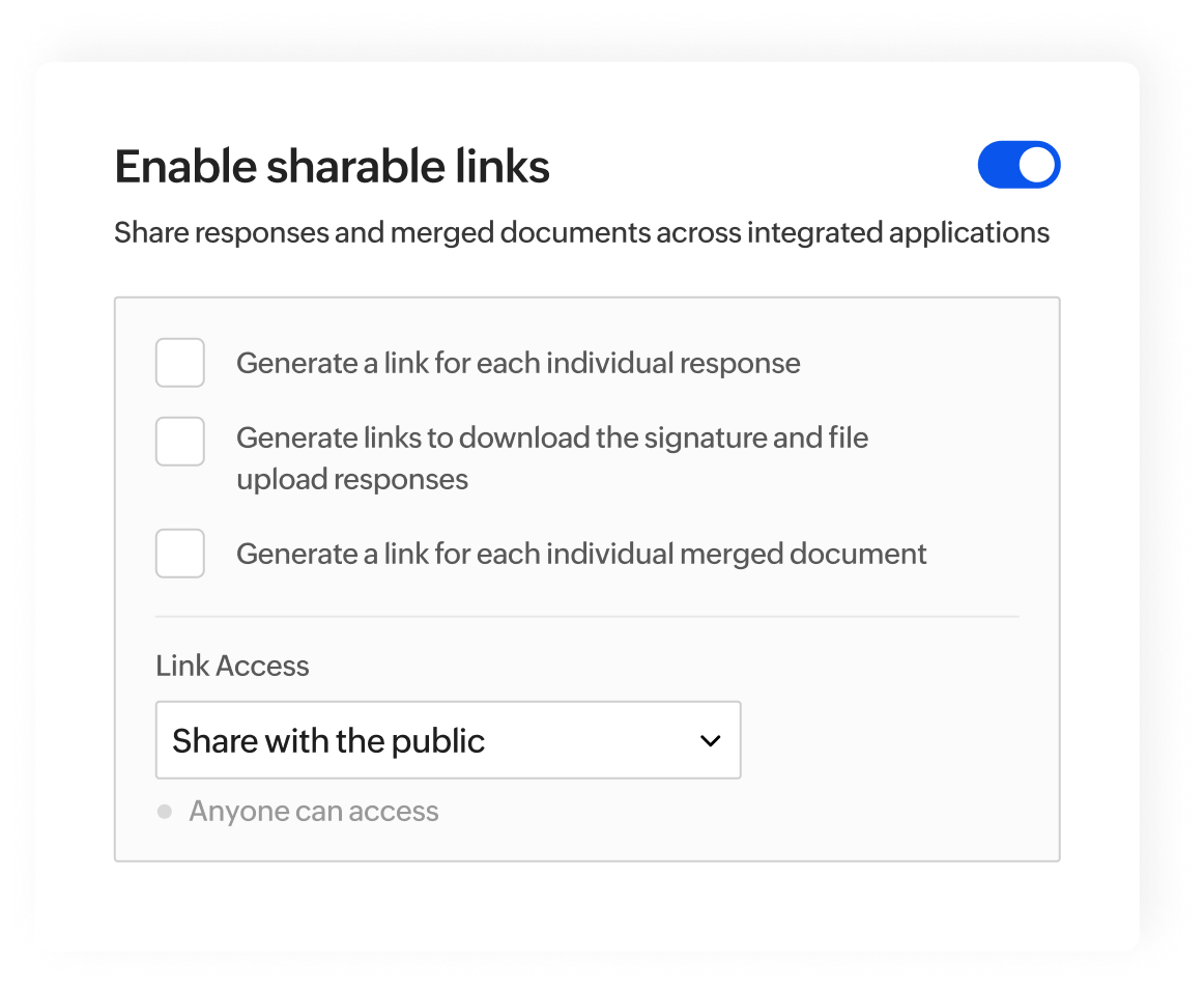 Enable shareable links