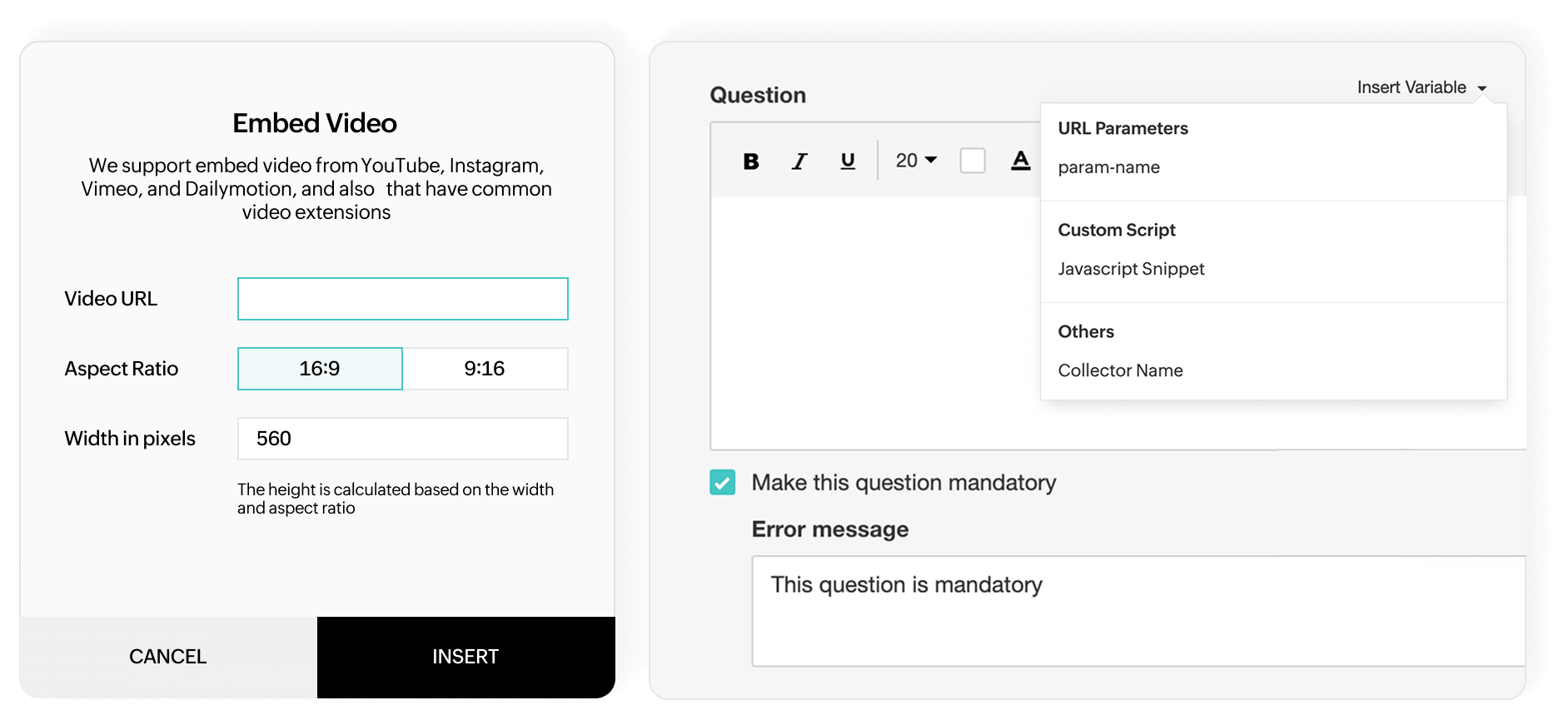 Survey question customization