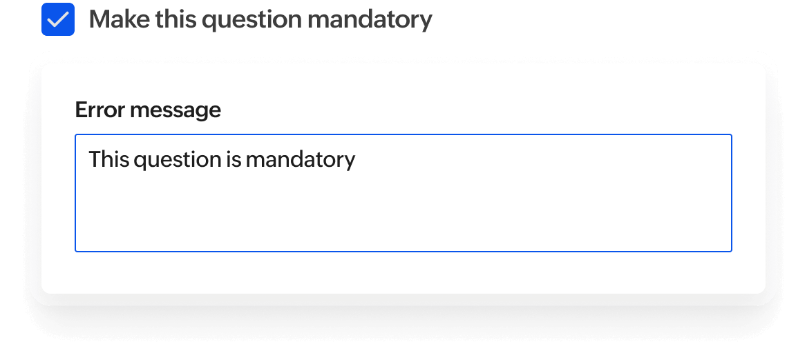 Mandatory questions