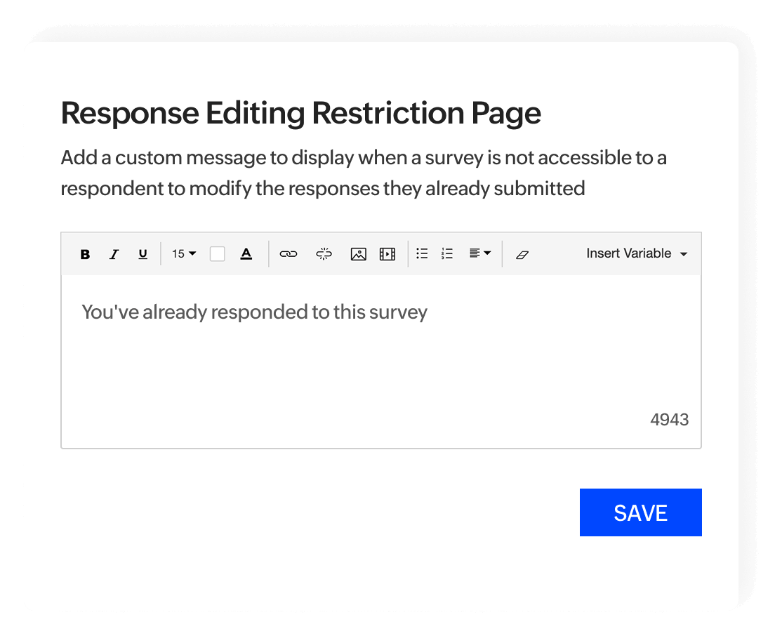 Response editing restriction page