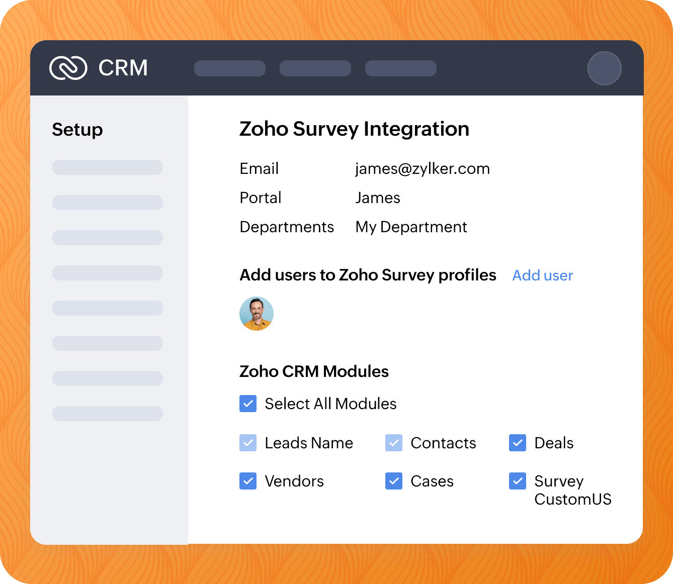 Connect Zoho CRM with Zoho Survey