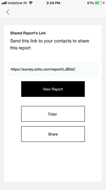 Survey iOS app view shared report