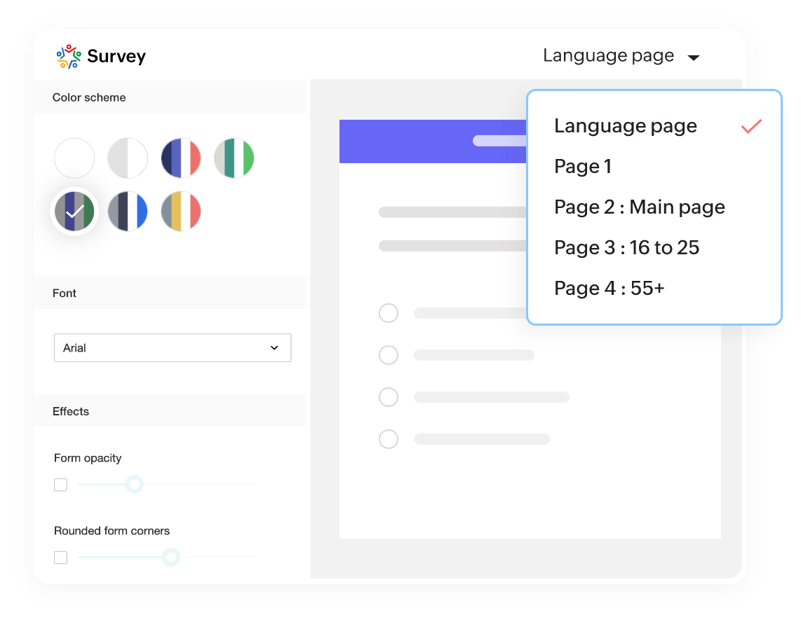 Use a combination of answer logics - survey