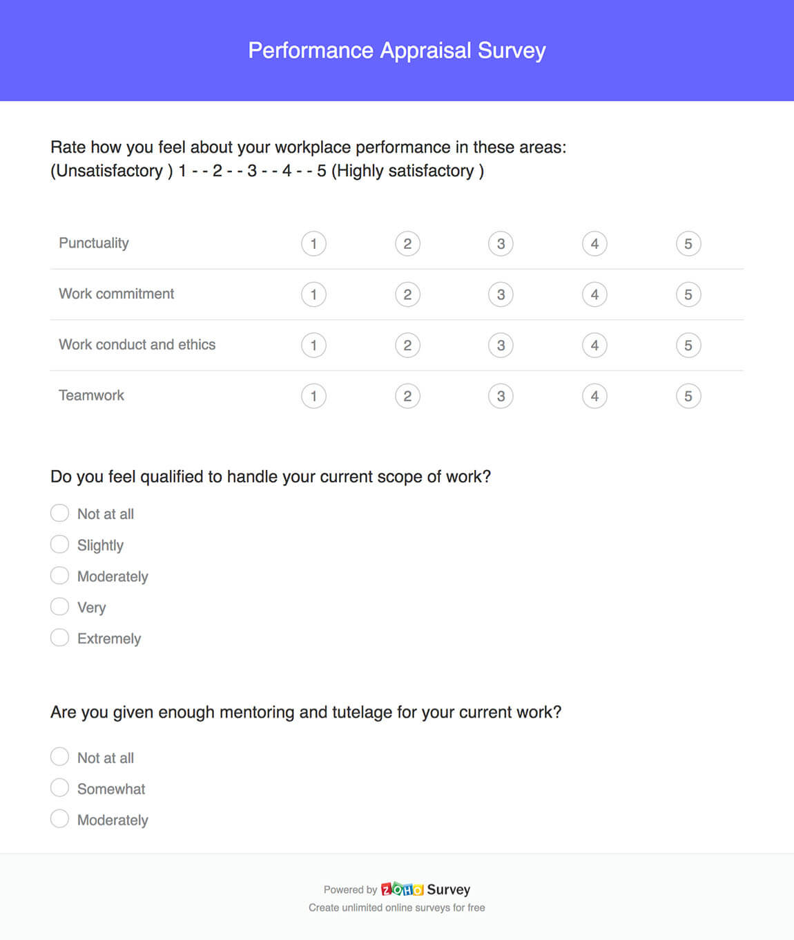 performance appraisal survey