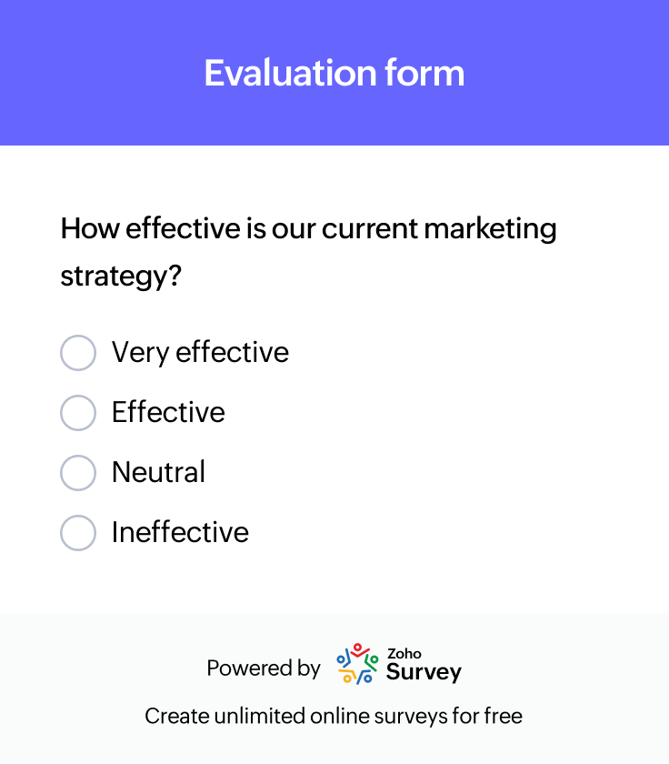 Marketing strategy evaluation form