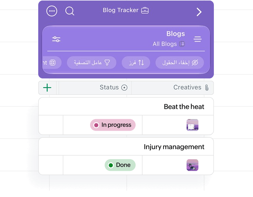 Kanban board view in Zoho Tables