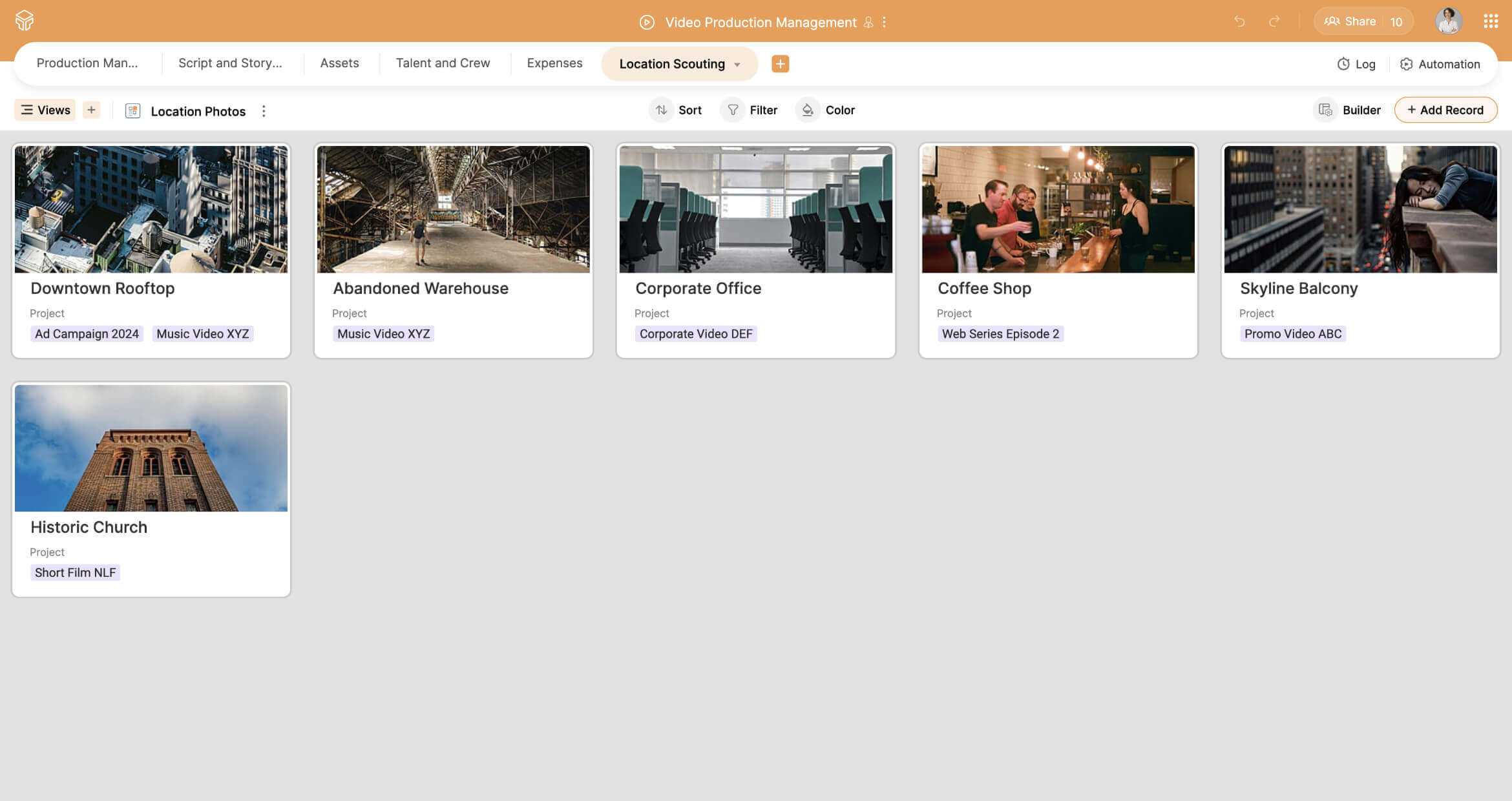 video management calendar