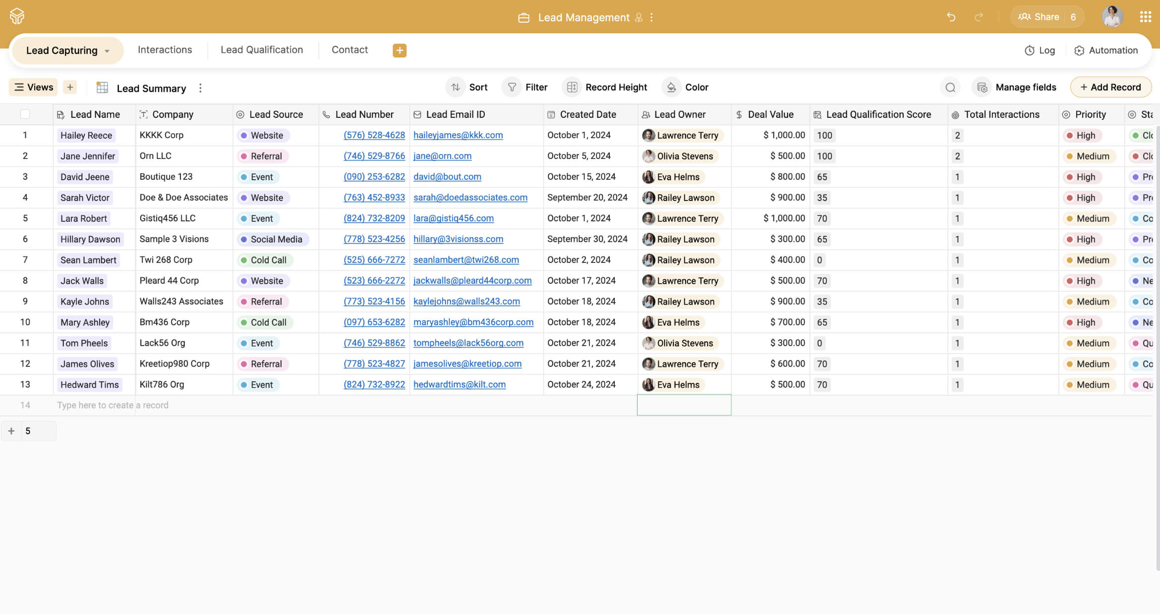 lead management grid
