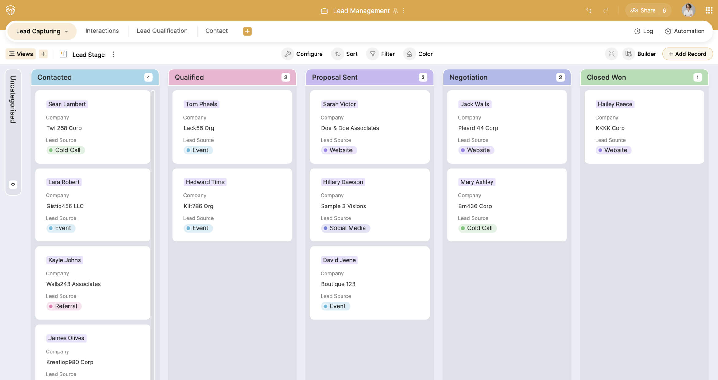 lead management kanban