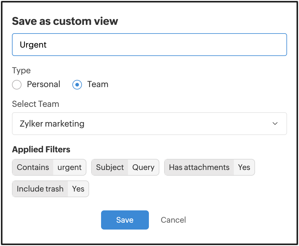 Save custom view