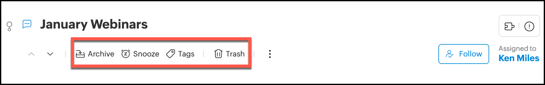View and manage internal discussions