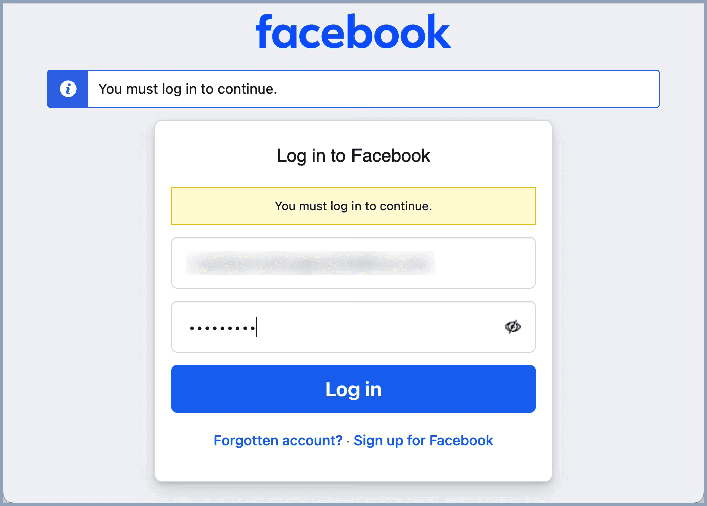Facebook authentication