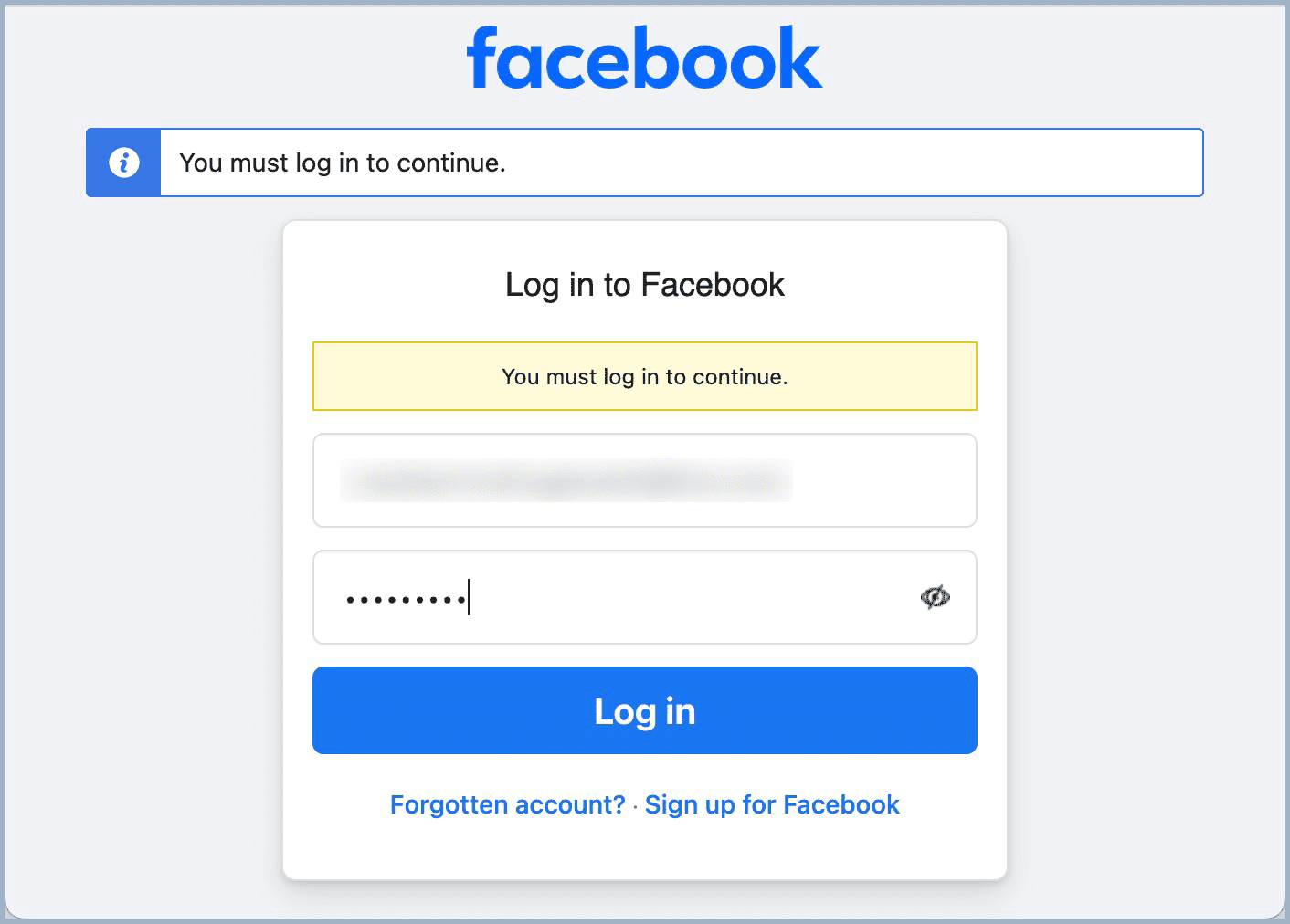 Facebook authentication