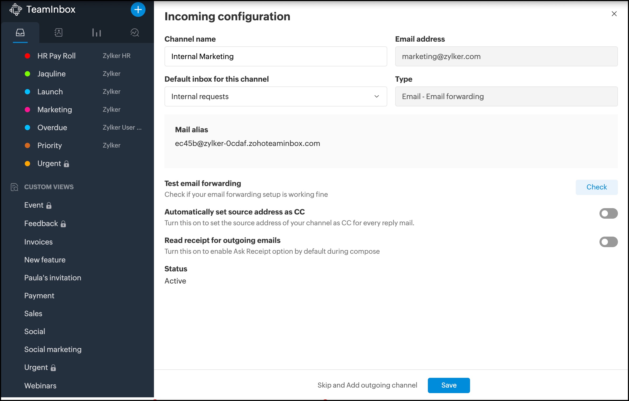 Verify the incoming configuration