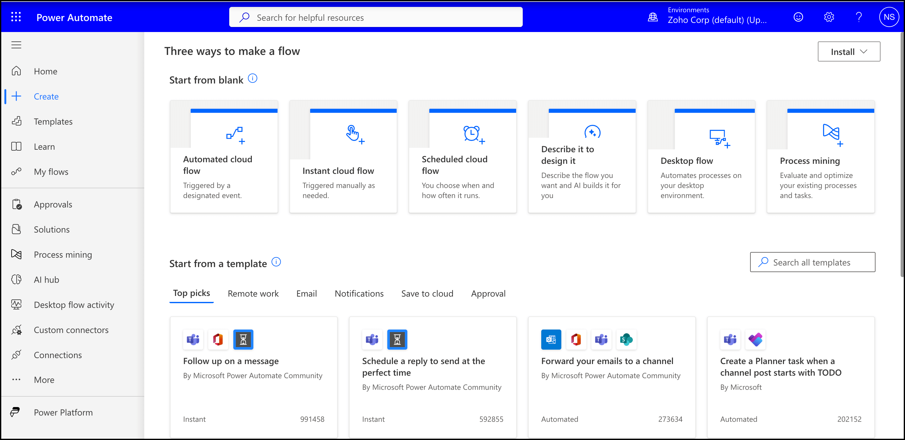 Create in MS automate Create in MS automate