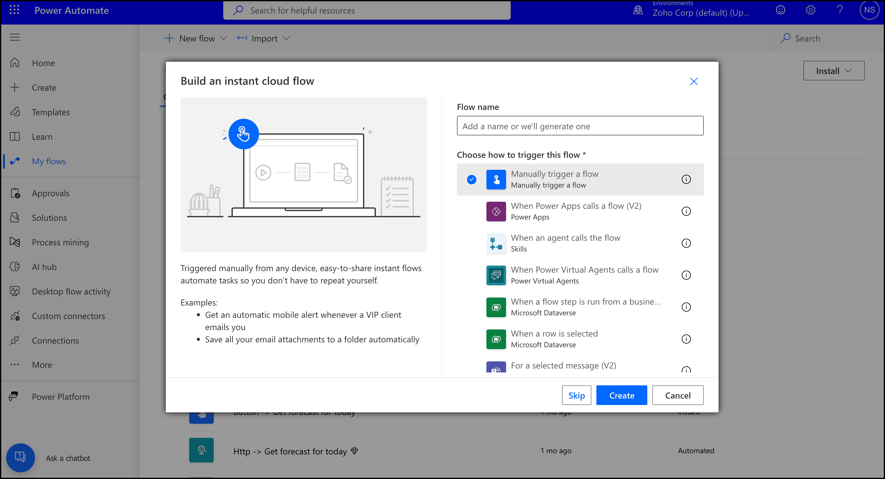 Build an Instant cloud flow Build an Instant cloud flow