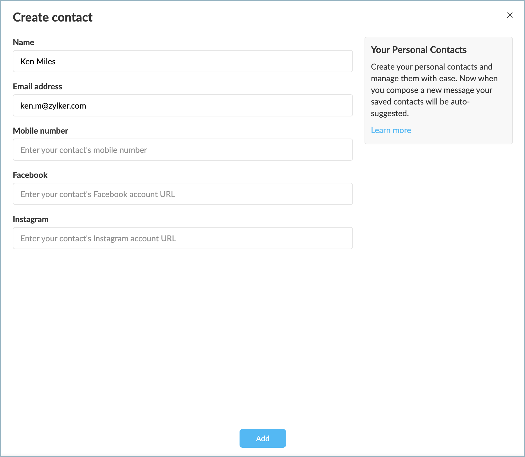 Create contact