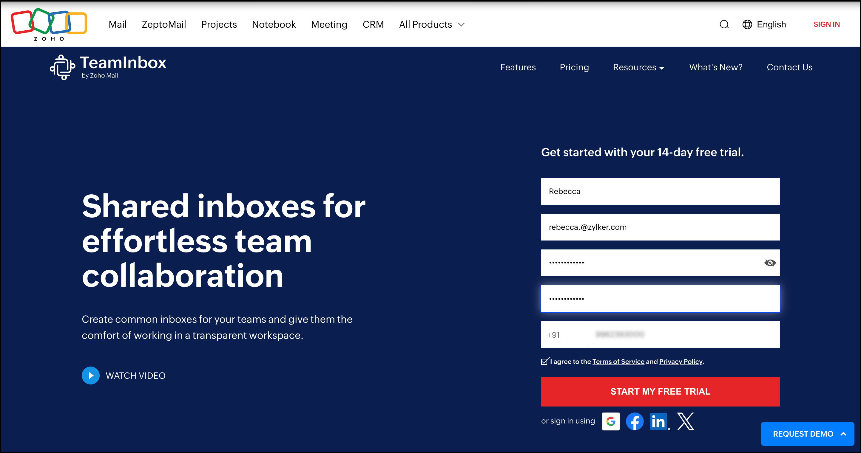 Access Zoho TeamInbox Access Zoho TeamInbox