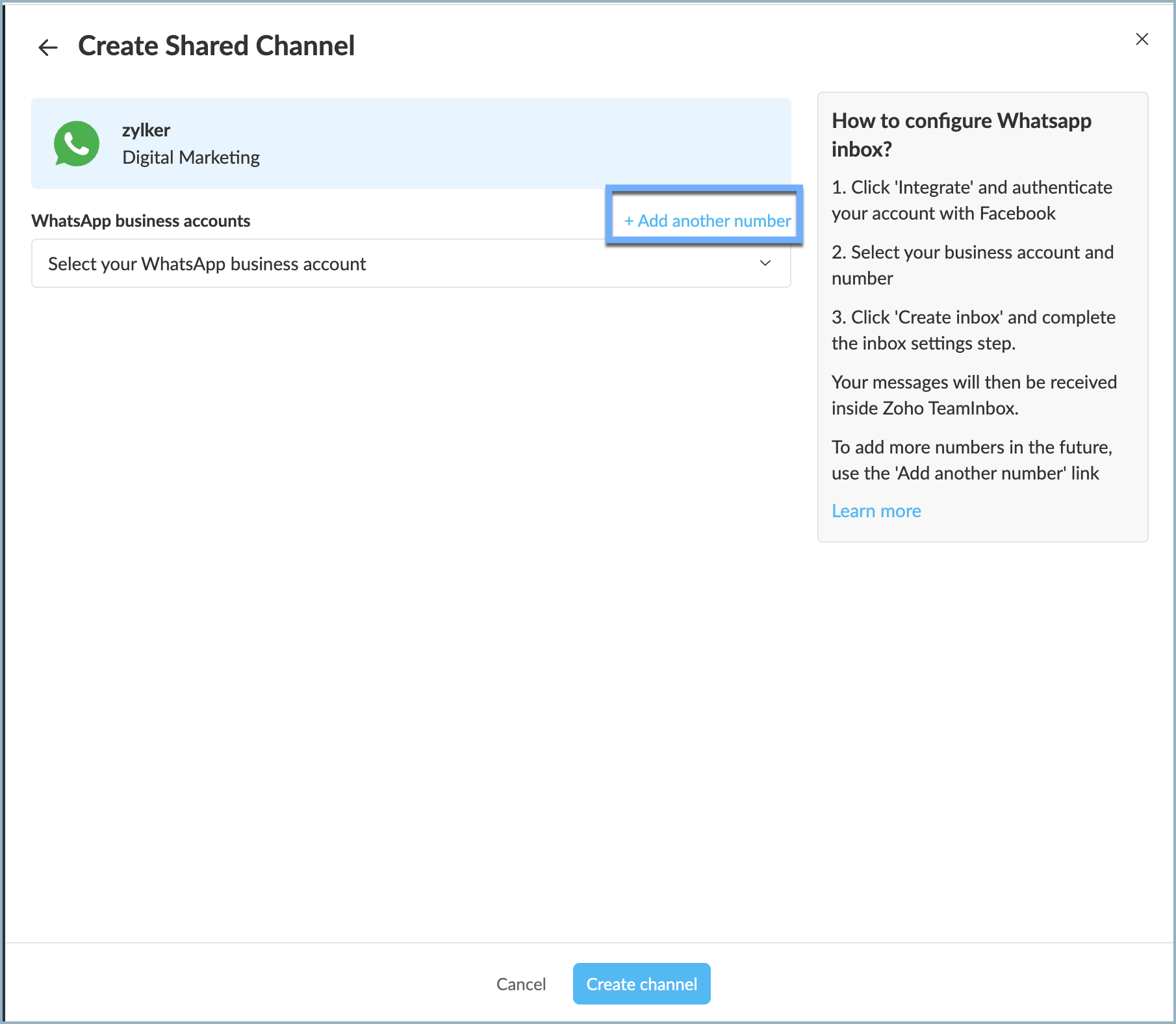 Add a phone number to your WhatsApp business account