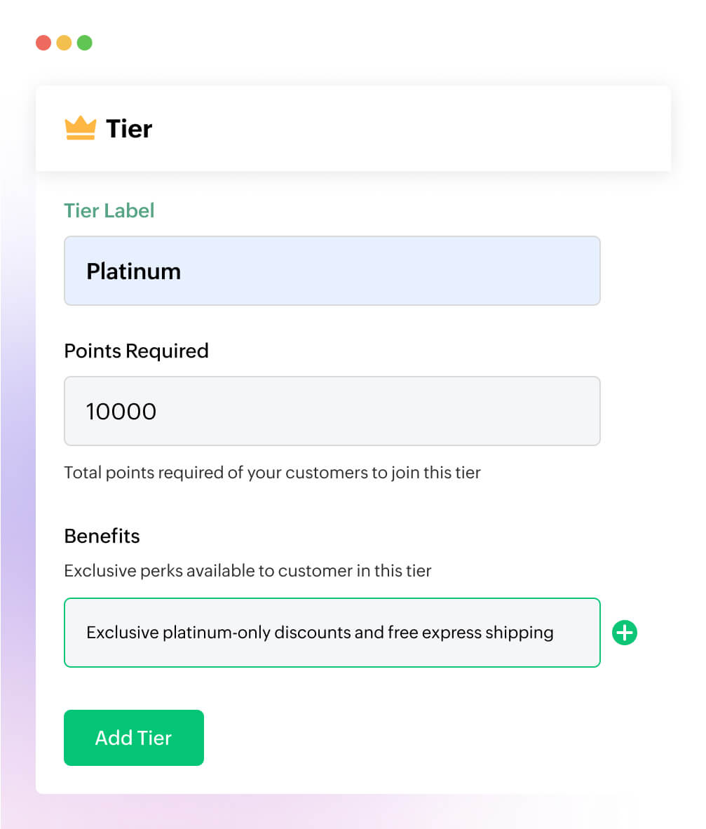 VIP tier program creation