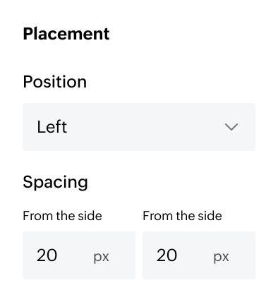 Loyalty widget positioning