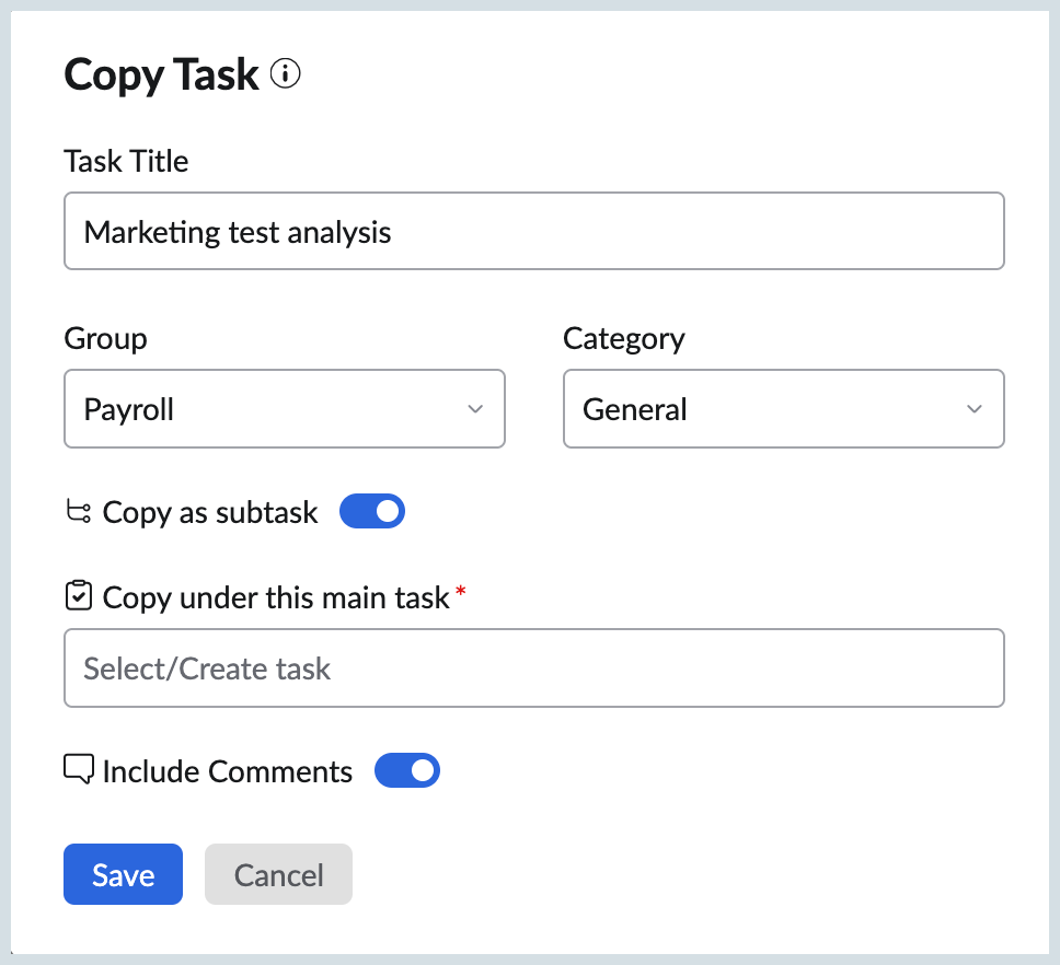 Copy tasks