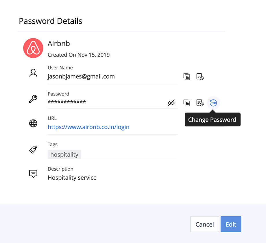 Change passwords automatically using Zoho Vault