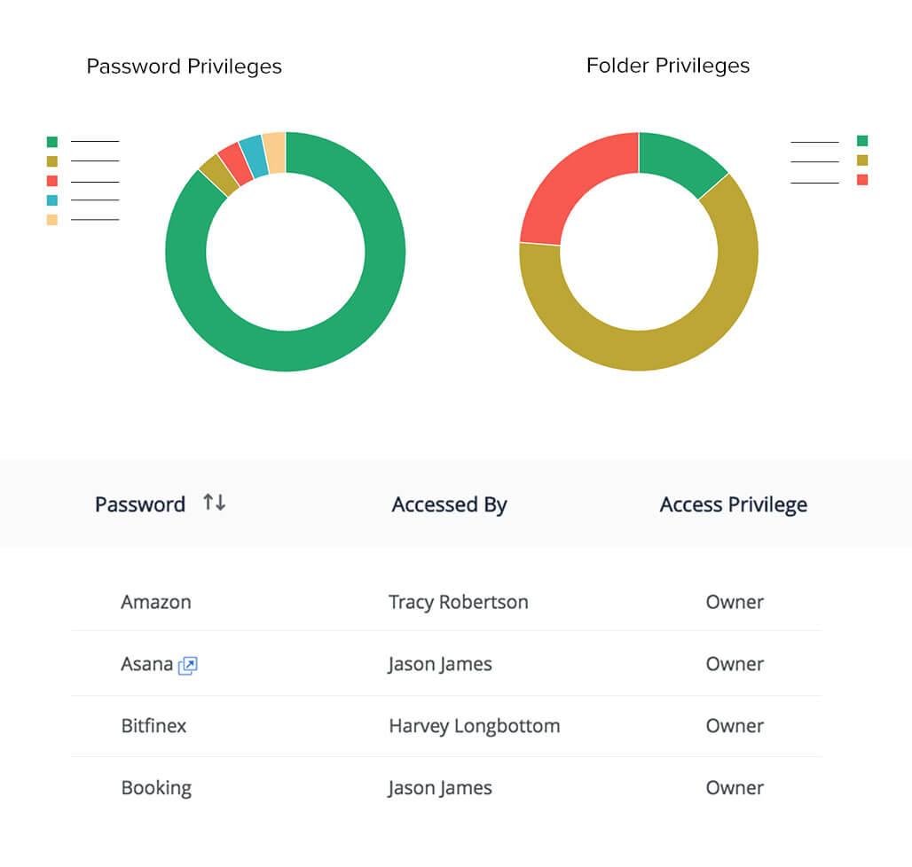 Extensive visual reports to monitor user access