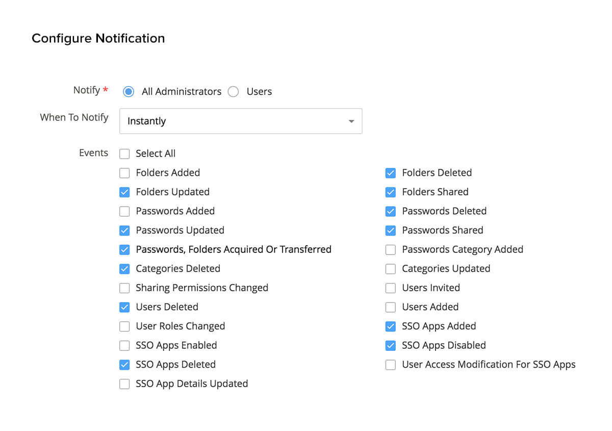 Customize alerts based on your preference