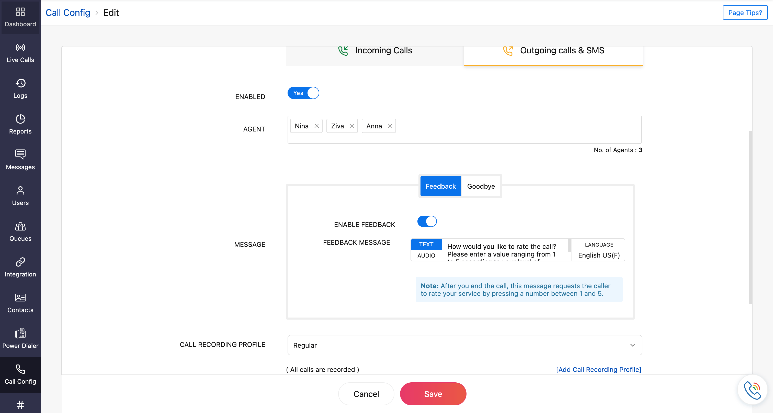 zoho voice feedback