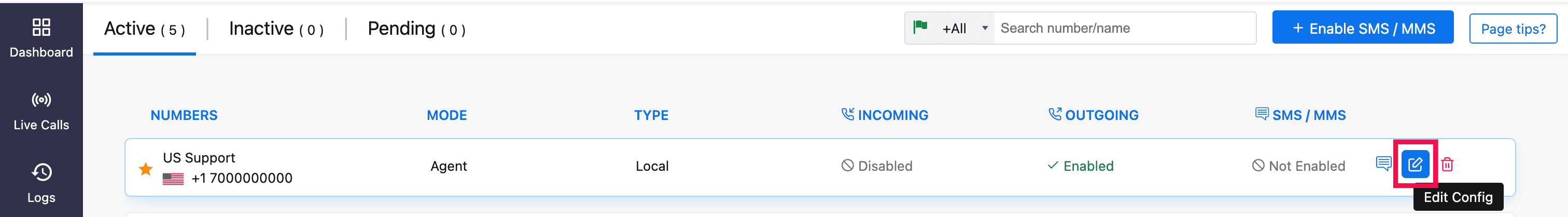 zoho voice edit config btn outgoing