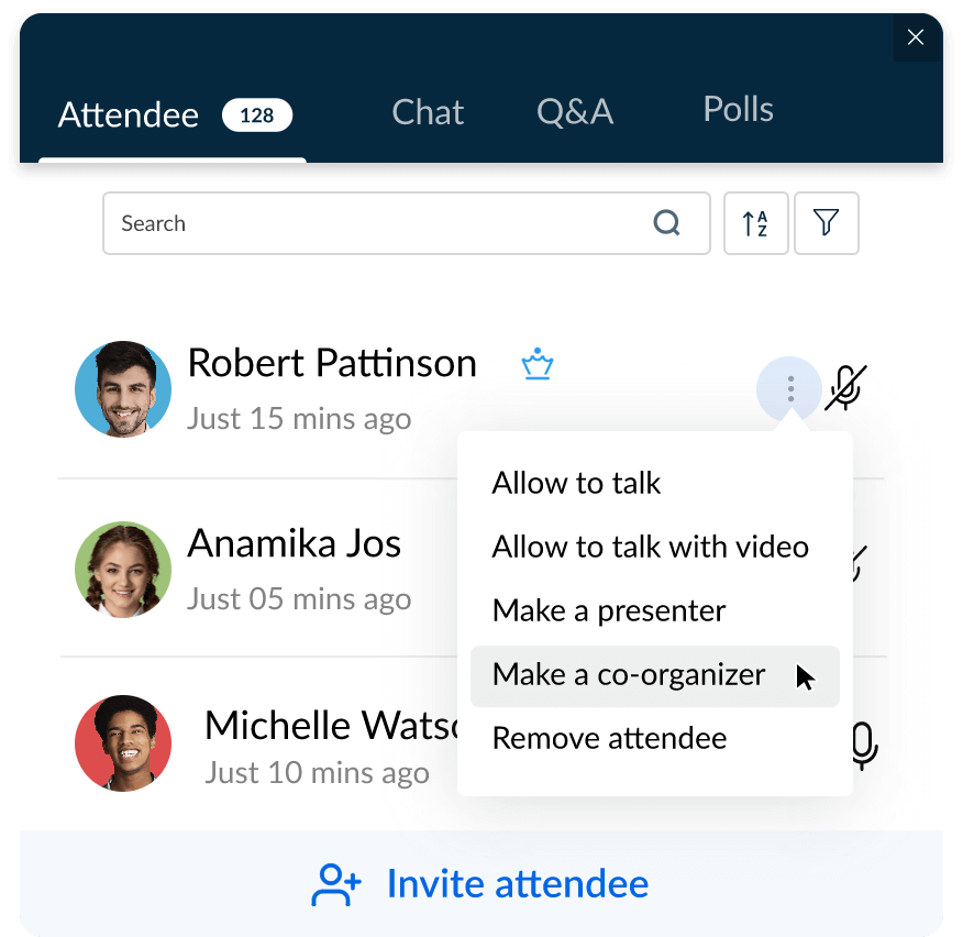 Make an attendee a co-organizer